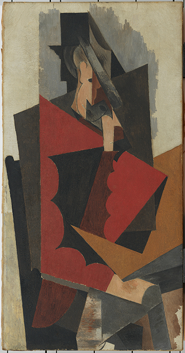 Pablo Picasso, Seated Man, Barcelona, June–November 1917. Oil on canvas 104 × 54 cm, Museu Picasso, Barcelona. Gift of Pablo Picasso, 1970, MPB 110.005, Museu Picasso, Barcelona. Photo: Gasull Fotografia