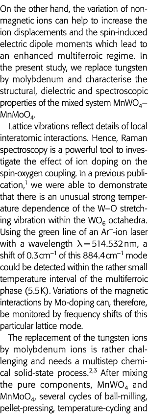 另一方面,。的差来动作on of non-magnetic ions can help to increase the ion displacements and the spin-induced
