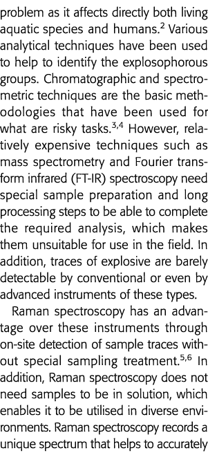 problem as it affects directly both living aquatic species and humans 2 Various analytical techniques have been used