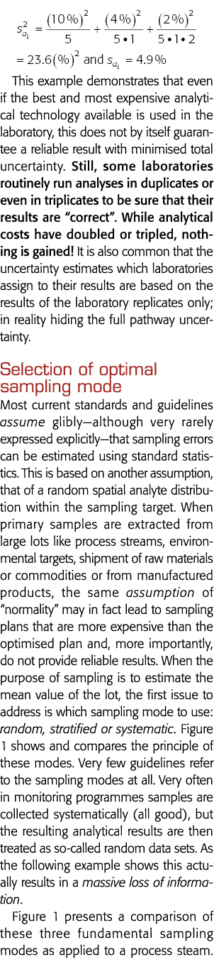 This example demonstrates that even if the best and most expensive analytical technology available is used in the l