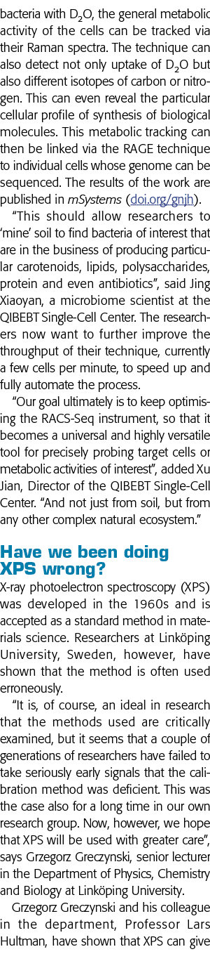 bacteria with D2O, the general metabolic activity of the cells can be tracked via their Raman spectra  The technique