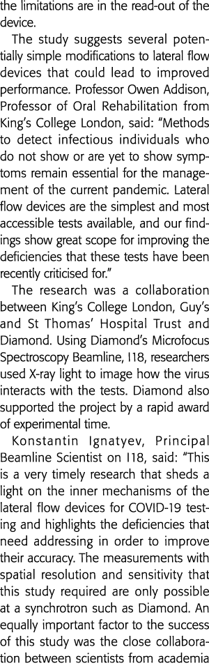 the limitations are in the read-out of the device  The study suggests several potentially simple modifications to lat