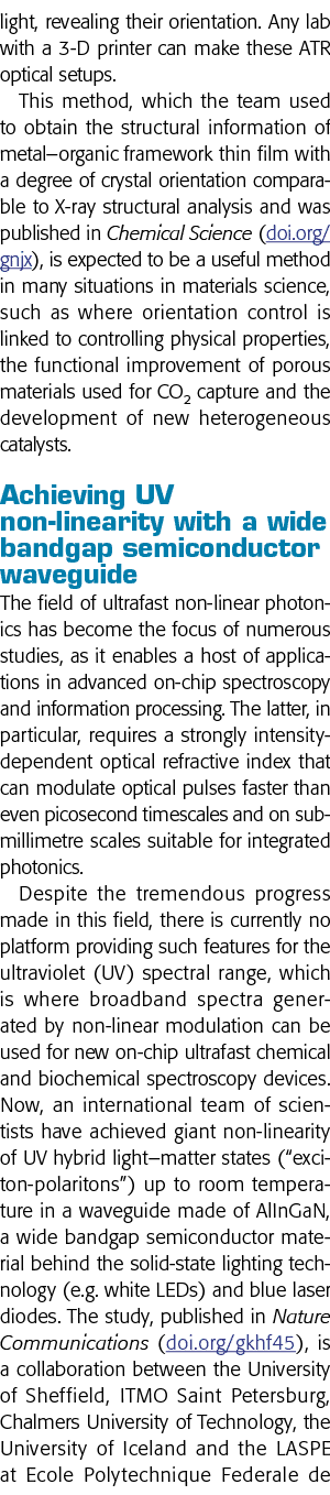 光,牧师ealing their orientation  Any lab with a 3-D printer can make these ATR optical setups  This method, which