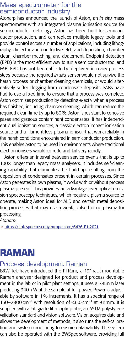 Mass spectrometer for the semiconductor industry Atonarp has announced the launch of Aston, an in situ mass spectrom