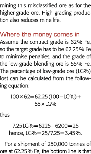 开采矿石的分类错误这高品位矿石高分级生产也减少了我生活的地方