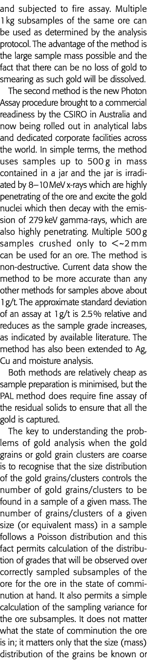 并受火试验相同的多个次级样本1公斤矿石可以用作由分析原型