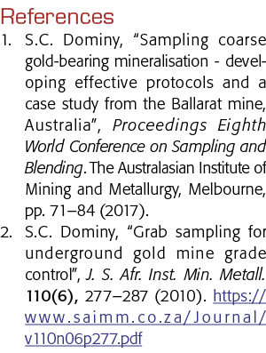 引用1 S C Dominy抽样粗的含矿化,开发有效的协议和年代