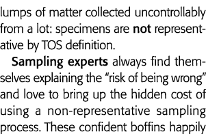 从很多肿块的物质收集失控:标本不代表服务条款定义抽样实验