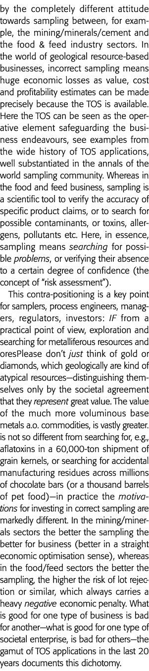 抽样之间完全不同的态度,例如,水泥和开采矿物质食品&