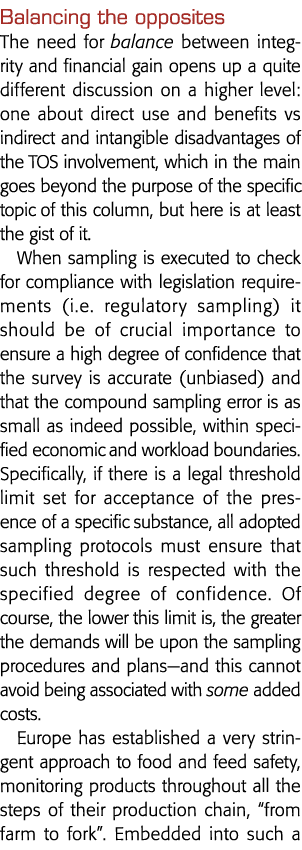 平衡之间的对立需要平衡完整和经济利益discussi的打开了一个很大的不同