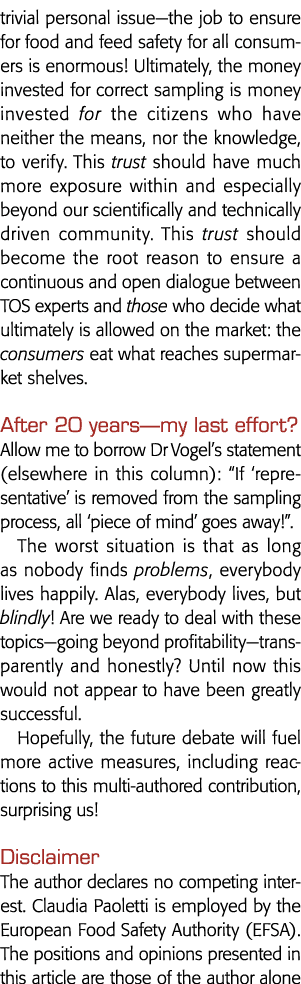 琐碎的个人开立工作,以确保为所有消费者对食品和饲料安全是巨大的最终,局部激素