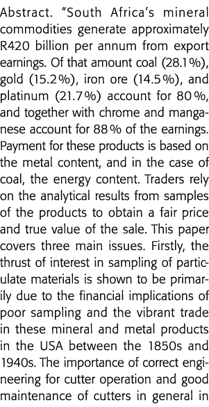 文摘南非年代矿产商品产生大约R420每年数十亿的出口收入