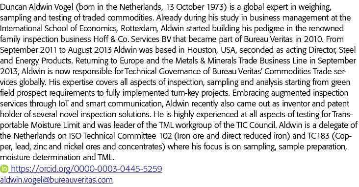 邓肯·鲍德温沃格尔(出生在荷兰,1973年10月13日)是一个全球性的专家在称重,取样和测试