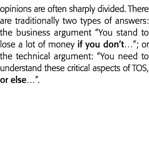 意见往往严重分歧通常有两种类型的答案:你站的商业理由