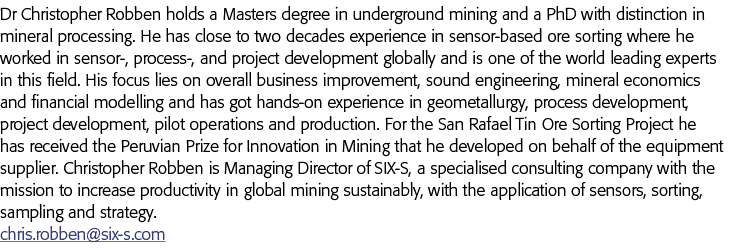 克里斯托弗·罗本博士硕士学位在地下采矿和博士矿物加工的区别