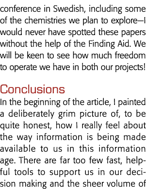 会议在瑞典,我们计划包括一些化学反应explore-I就不会发现这些论文w