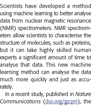科学家开发出了一种使用机器学习方法更好地从核磁共振(NMR分析数据