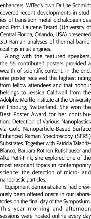 增强剂WITec年代的Ute施密特博士覆盖研究过渡金属dichalcogenides和最近的发展