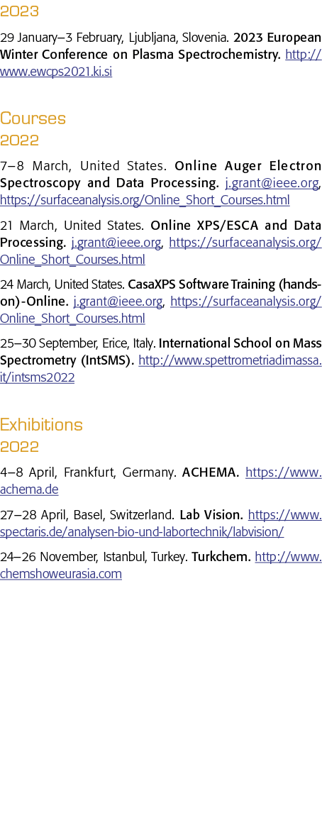 2023年1月29日2月3日、卢布尔雅那、斯洛文尼亚2023年欧洲冬季会议上等离子体光谱化学http: wbdapp官方下载安卓版