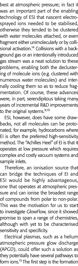 最好在大气压力;事实上这是一个重要的部分启用ESI,新兴的电子技术