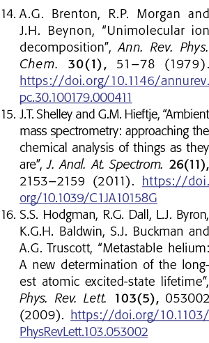 14 G Brenton,摩根和J R P H Beynon,单分子离子分解,安牧师物理化学30 (1),51 78 (