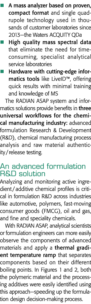 基于证明质量分析器,紧凑的格式和单四极技术用于非饱和成千上万的客户