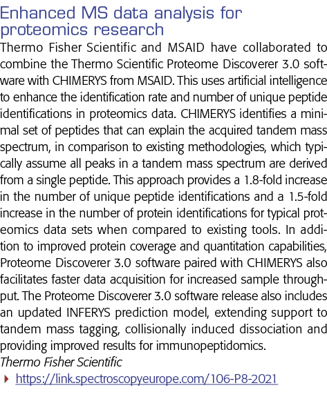 加强数据分析蛋白质组学研究热费希尔科学女士和MSAID合作结合起来