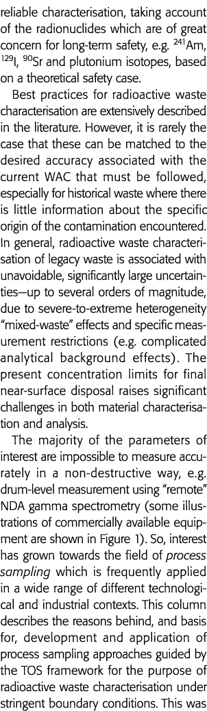 放射性核素的可靠的描述,考虑是十分关注的长期安全、e g