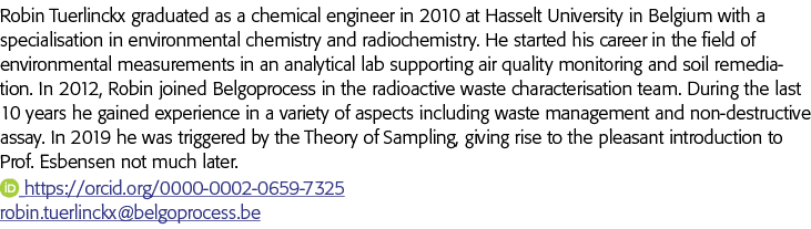 罗宾Tuerlinckx特大学于2010年作为一个化学工程师毕业在比利时的专业化e