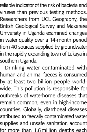 细菌和病毒的风险的可靠指标比先前的测试方法伦敦大学学院的研究人员地理,