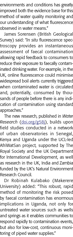 环境和条件大大改善的证据基础的水质监测方法