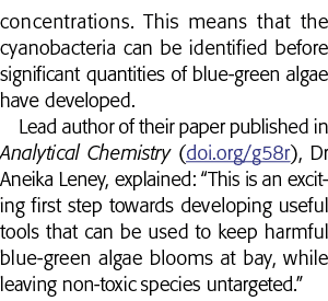 这意味着蓝藻浓度可以确定之前大量的蓝绿藻