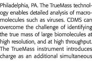 费城,宾夕法尼亚州的TrueMass技术使详细分析病毒的探测器可以overc等大分子