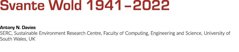 Svante Wold 1941 2022  Antony N  Davies SERC, Sustainable Environment Research Centre, Faculty of Computing, Engineer
