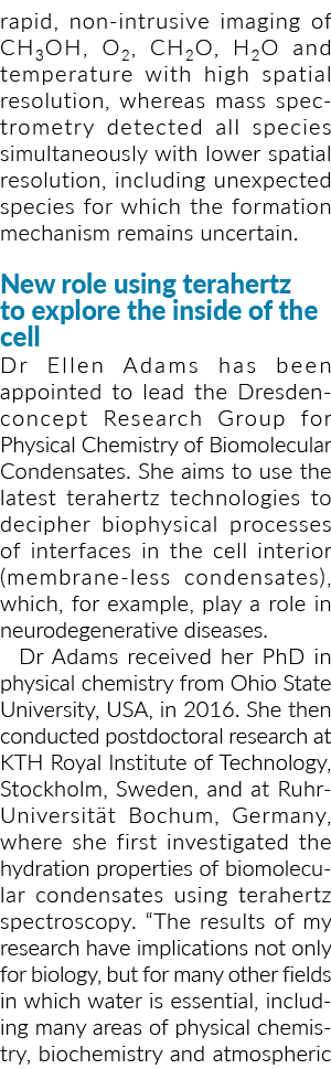 rapid, non-intrusive imaging of CH3OH, O2, CH2O, H2O and temperature with high spatial resolution, whereas mass spect