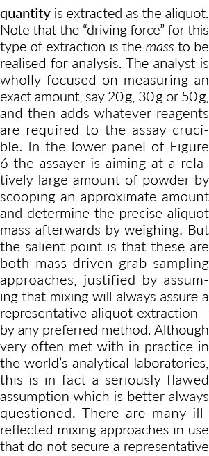 quantity is extracted as the aliquot  Note that the  driving force  for this type of extraction is the mass to be rea