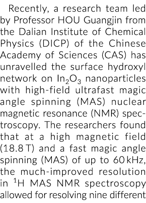 Recently, a research team led by Professor HOU Guangjin from the Dalian Institute of Chemical Physics (DICP) of the C