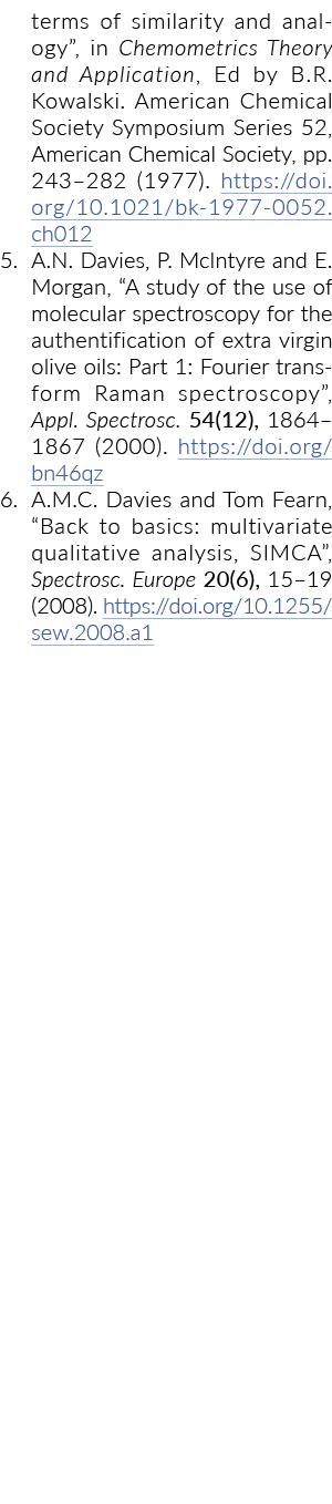 terms of similarity and analogy , in Chemometrics Theory and Application, Ed by B R  Kowalski  American Chemical Soci