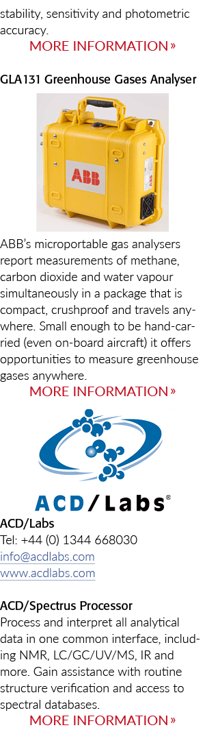 stability, sensitivity and photometric accuracy  More Information   GLA131 Greenhouse Gases Analyser      ABB s micro