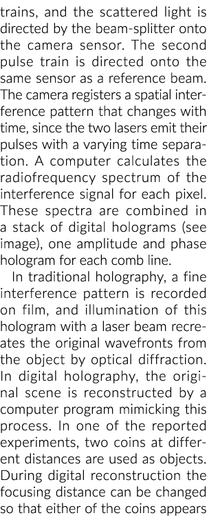 trains, and the scattered light is directed by the beam-splitter onto the camera sensor  The second pulse train is di