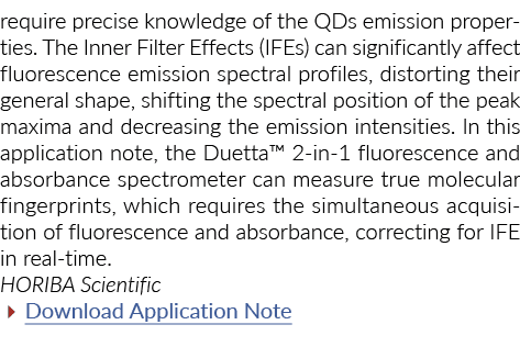 需要精确的量子点的发射特性内部过滤效果(个人)可以显著影响fl