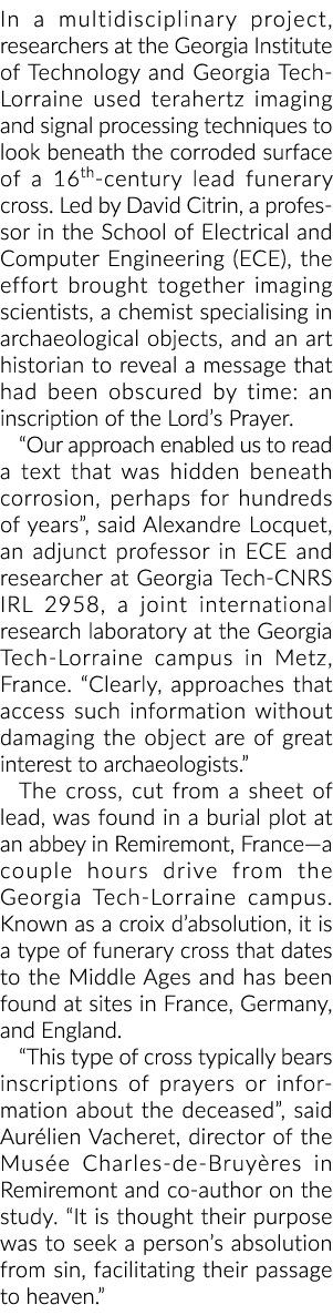 在多学科项目中,乔治亚理工学院的研究人员和格鲁吉亚Tech-Lorraine后使用