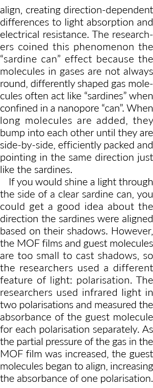 对齐,创造direction-dependent光吸收和电阻差异研究人员创造的