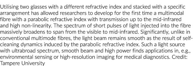 利用两个眼镜有不同的折射率,使researche堆满了一个特定的安排