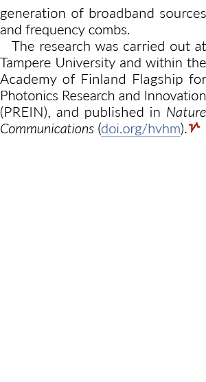 代的宽带源和频率梳坦佩雷大学进行了研究,在th