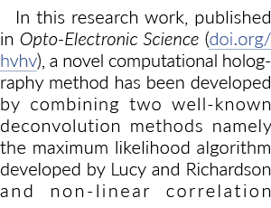 在本研究工作,发表在光电科学(doi org hvhv),一种新的计算全息方法h