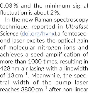 0 03%和最小信号波动大约是2%新的拉曼光谱技术,在Ultrafas报道半岛综合体育官方APP下载德甲