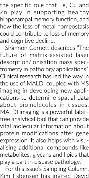 的具体作用,铁、铜和锌在支持健康的海马记忆功能,以及元的损失