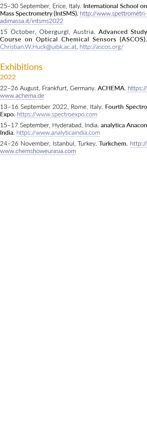 25日9月30日,艾瑞克,意大利国际学校在质谱(IntSMS) http: www spettrometriadimassa它