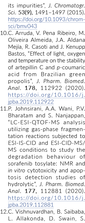 其杂质,J Chromatogr Sci 53 (9), 1491 - 1497 (2015) https: doi org 1093 chromsci bmv043 10 C阿鲁达,